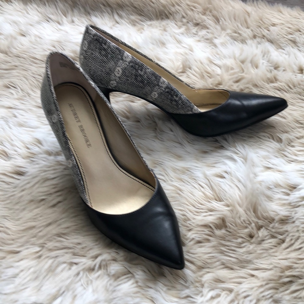Black/Snake Skin Heels